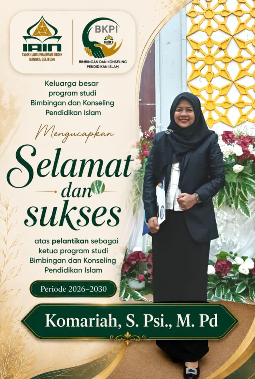 Keluarga Besar Prodi BKPI IAIN SAS BABEL Sampaikan Ucapan Selamat atas Pelantikan Komariah, S.Psi., M.Pd. sebagai Ketua Program Studi Periode 2026–2030