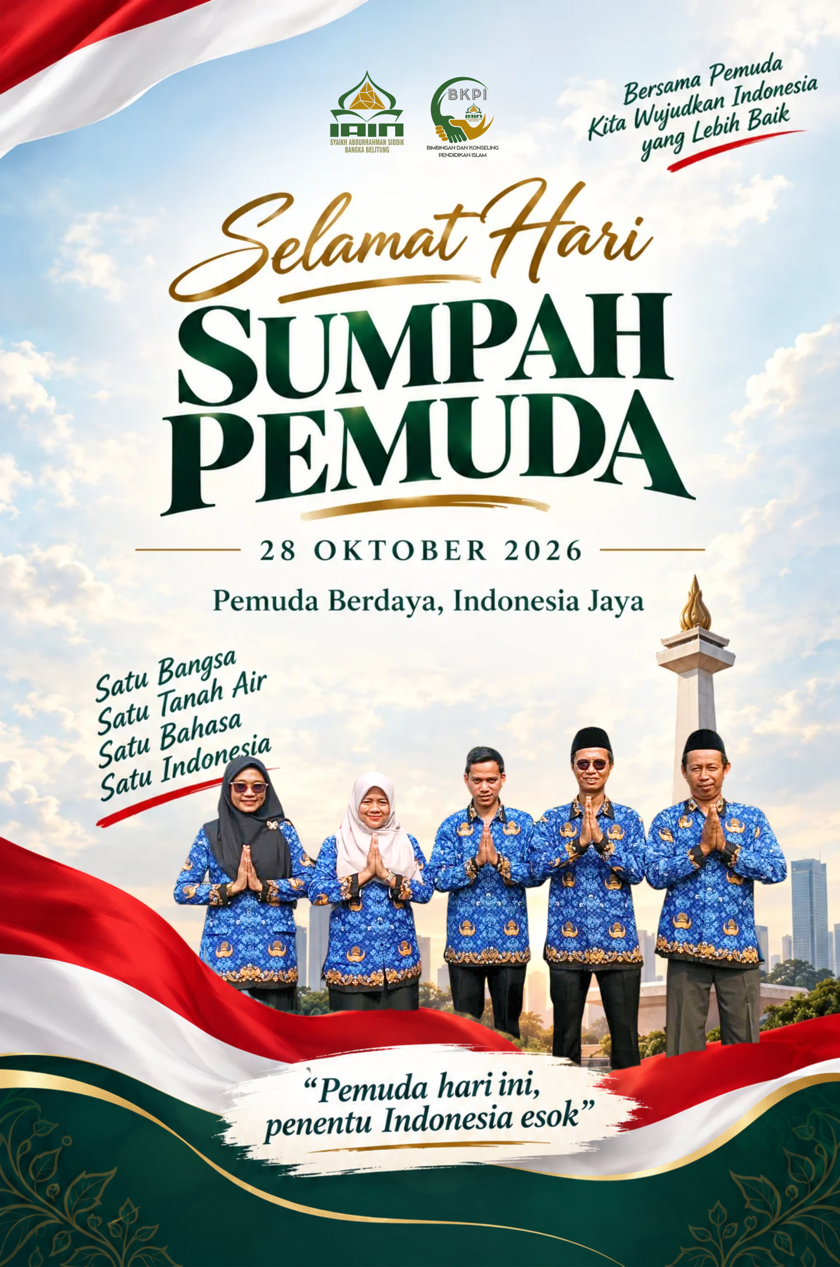 Prodi BKPI IAIN SAS Babel Sampaikan Ucapan Selamat Hari Sumpah Pemuda ke-98 Tahun 2026