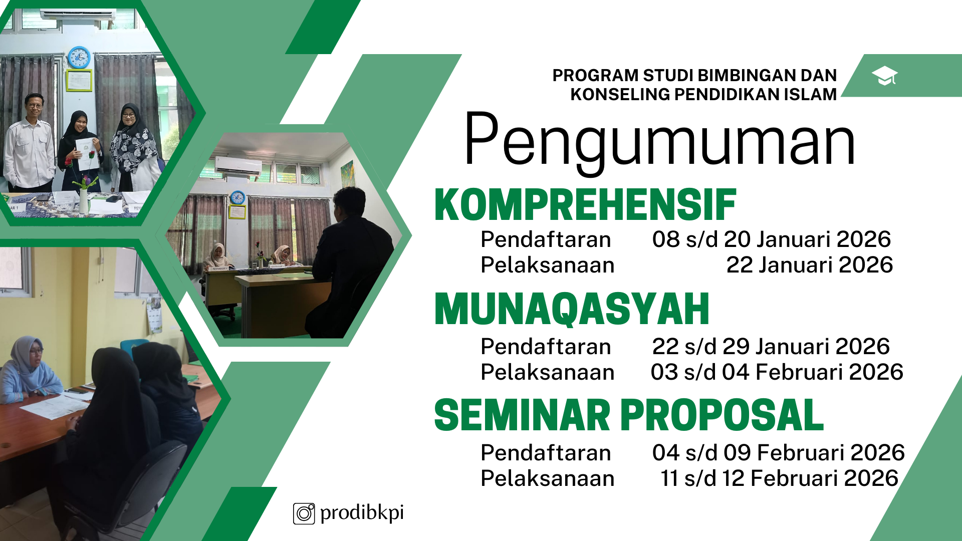 Prodi BKPI Resmi Umumkan Jadwal Komprehensif, Munaqasyah, dan Seminar Proposal Semester Genap 2026