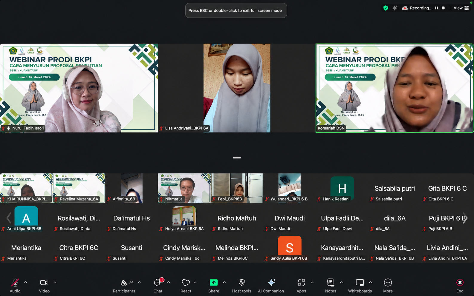 Webinar Penyusunan Proposal Skripsi Sesi Kuantitatif: Prodi BKPI IAIN SAS Bangka Belitung